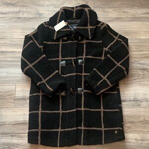 Hatley Black and Brown Checkered Teddy Jacket